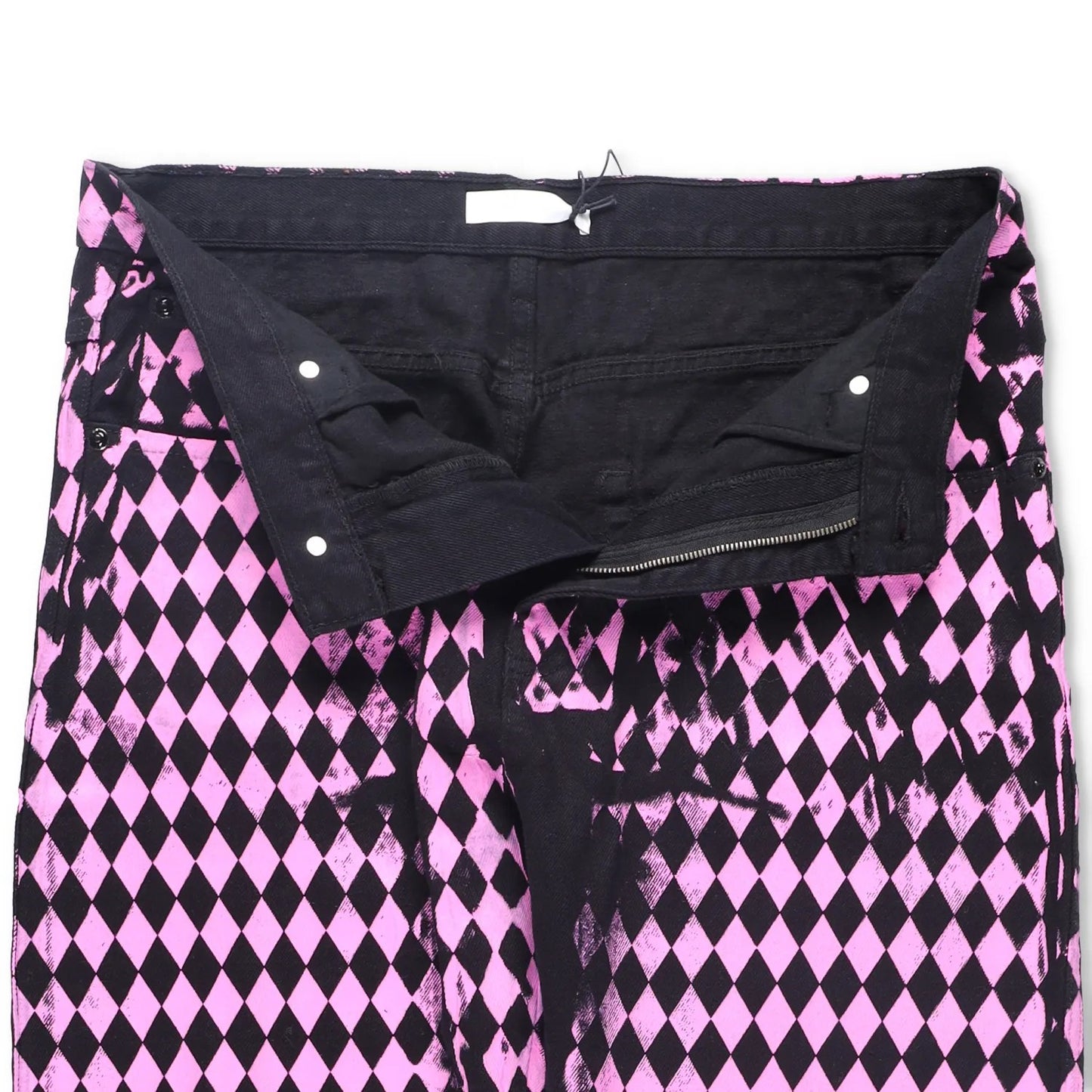 MAXIMILIAN Mens Trousers Diamond Pattern Pink Black Buttoned Size M RRP 300 — View 9