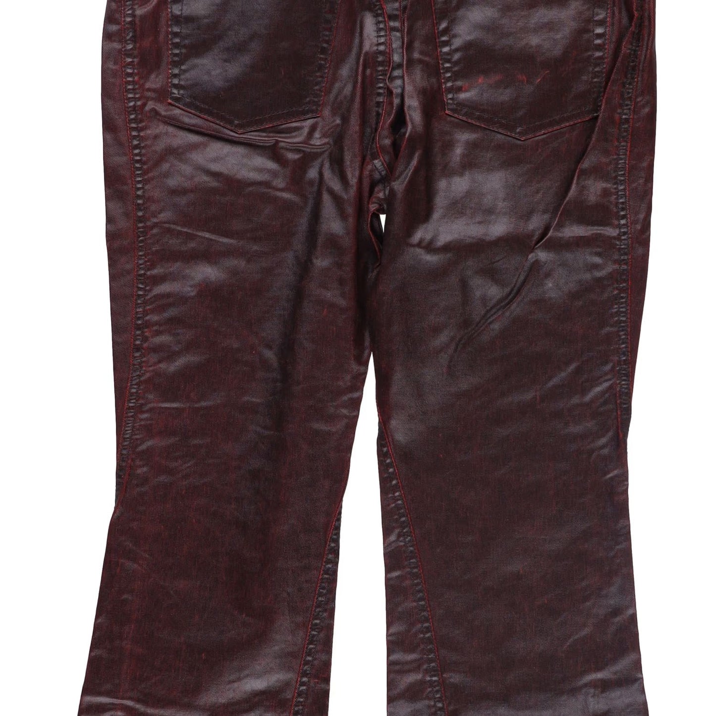 MUGLER Womens Jeans Flared Leg Denim Burgundy High Rise Size 40 RRP 770 — View 13