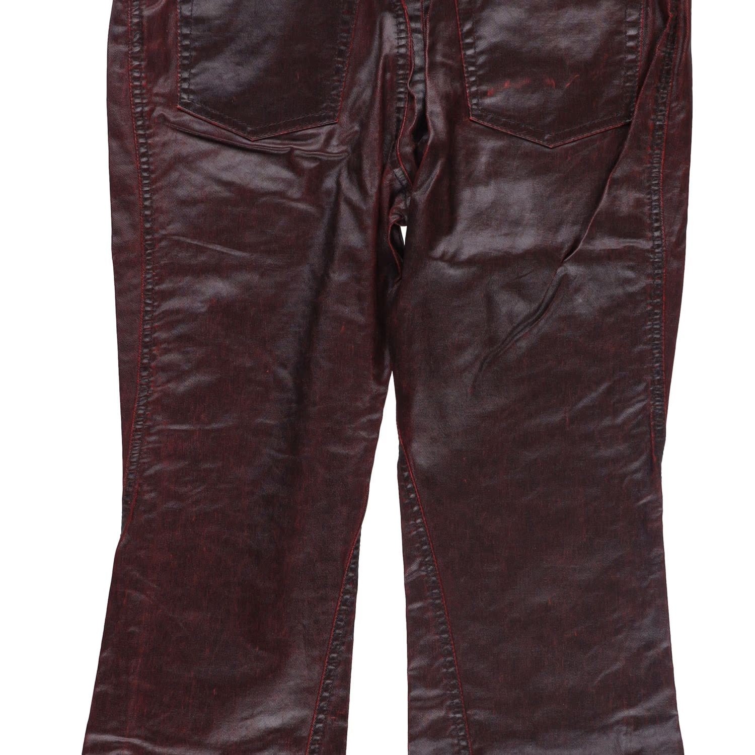 MUGLER Womens Jeans Flared Leg Denim Burgundy High Rise Size 40 RRP 770 — View 13