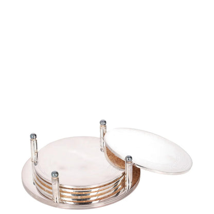 SOHO HOME Rochester Engraved Silver Coasters Set Of 4 Metallic One Size RRP 125 — View 6
