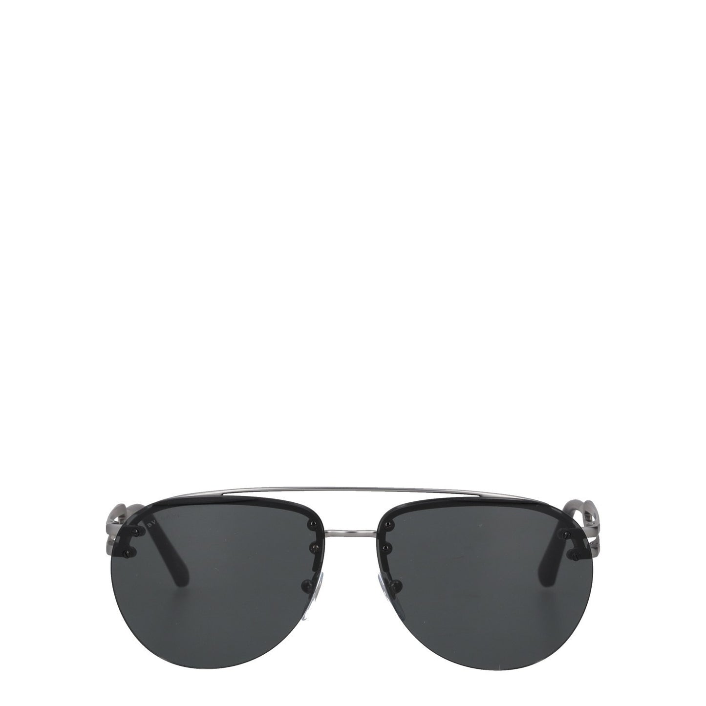 BVLGARI Grey Semi-Rimless Pilot Metal Sunglasses Mens Designer Iconic RRP320 — View 4