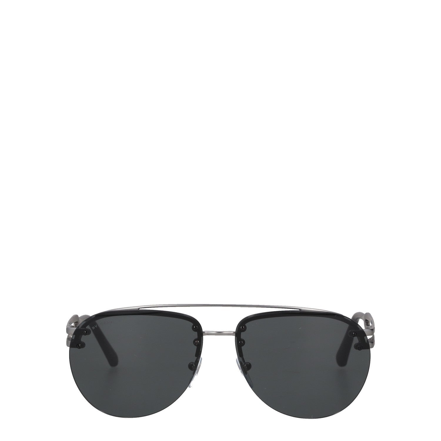 BVLGARI Grey Semi-Rimless Pilot Metal Sunglasses Mens Designer Iconic RRP320 — View 4
