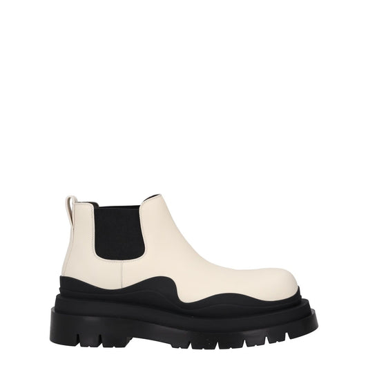 BOTTEGA VENETA Mens Chealsea Boots White Black Leather Slip On UK 10 RRP 1010