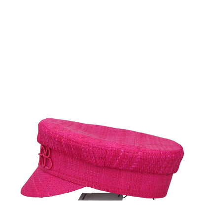 RUSLAN BAGINSKIY Womens Straw Baker Boy Hat Pink Embroidered Size M RRP 285 — View 3