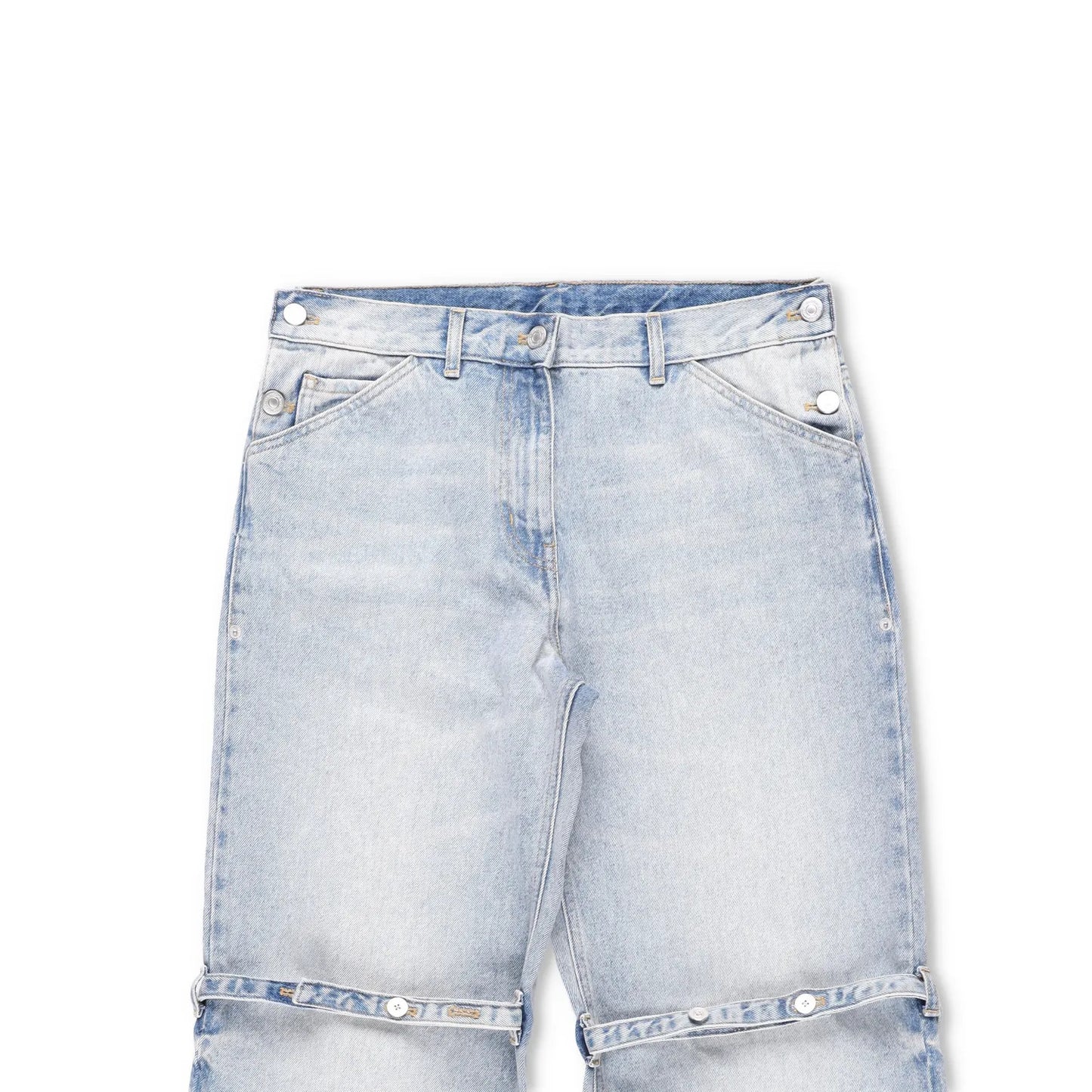 COURREGES Womens Sailor Blue Denim Baggy Pants Wide Leg Jeans Size 38 RRP 500 — View 2