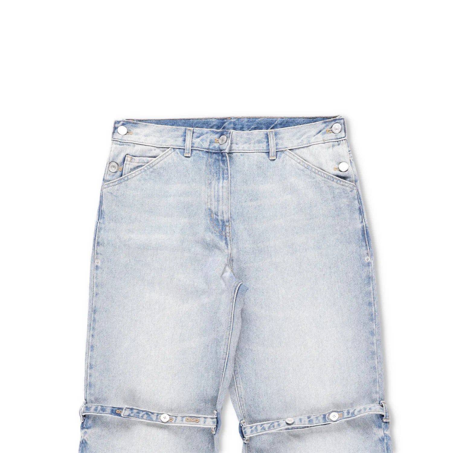 COURREGES Womens Sailor Blue Denim Baggy Pants Wide Leg Jeans Size 38 RRP 500 — View 2