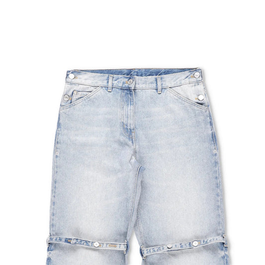 COURREGES Womens Sailor Blue Denim Baggy Pants Wide Leg Jeans Size 38 RRP 500 — View 2