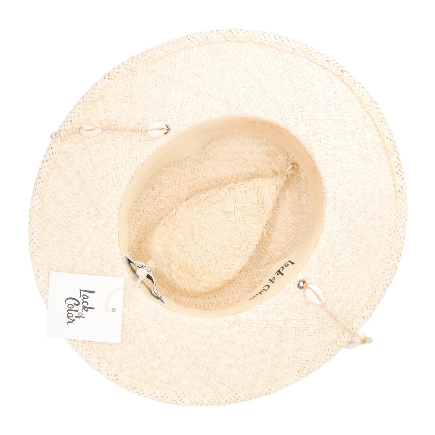 LACK OF COLOUR Womens Seashells Straw Fedora Hat Beaded Neutral Size S RRP 155 — View 8