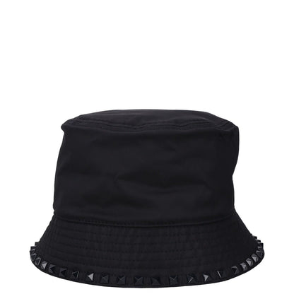 VALENTINO Mens Bucket Hat Black Rockstud Memory Techno Drill Size 58 RRP 540