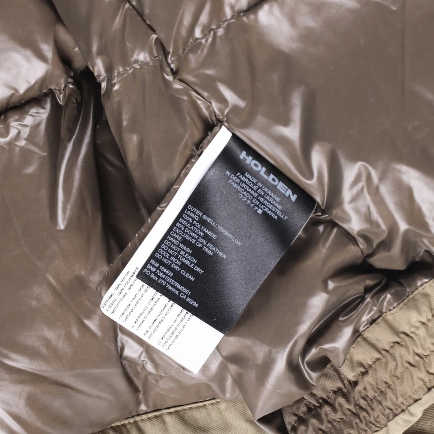 HOLDEN Mens Beige Hooded Puffer Jacket Nylon Polyamide Zip Closure S-M RRP 800 — View 9