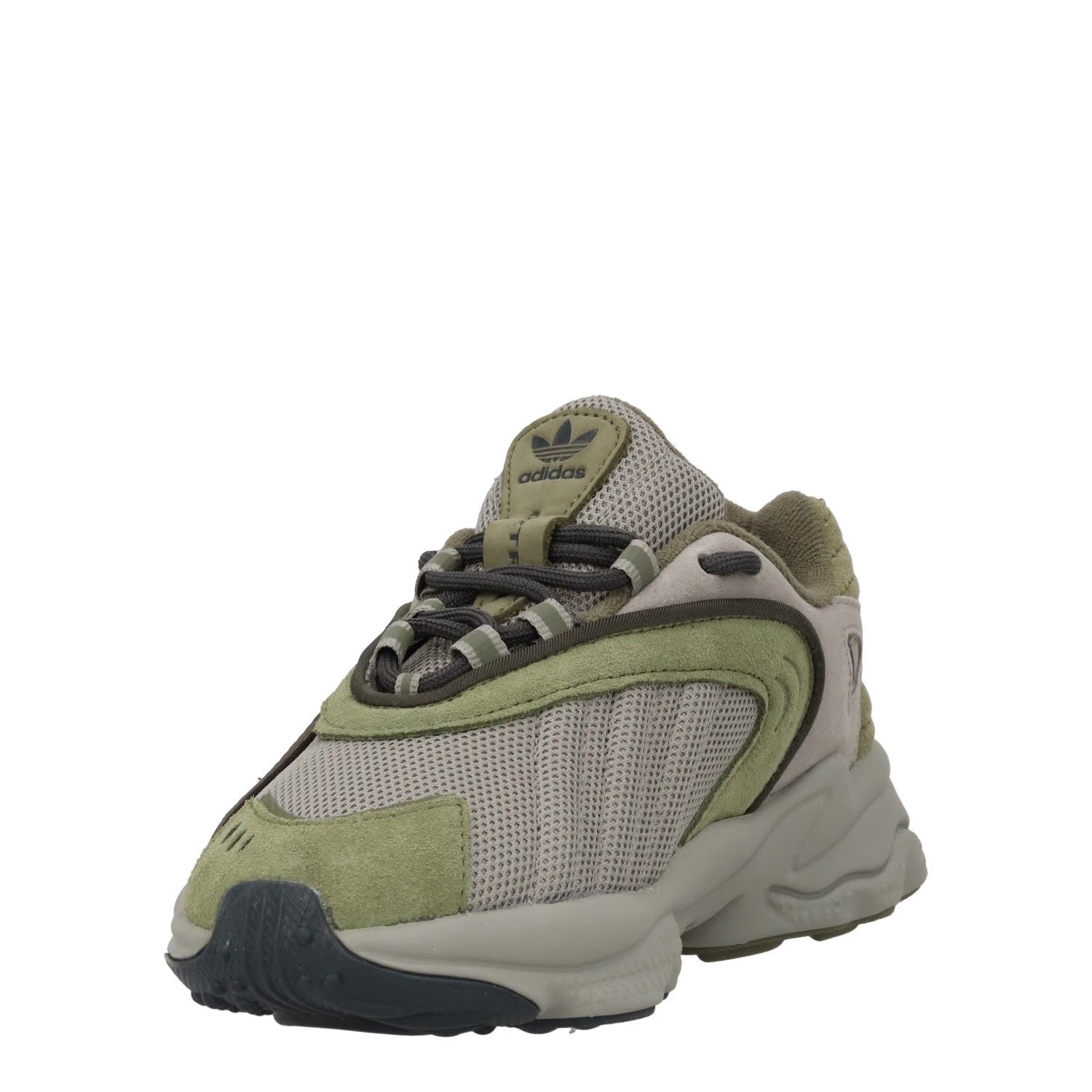ADIDAS KIDS Trainers Oztral J Leather Low Top Khaki 35.5 RRP 90 — View 3