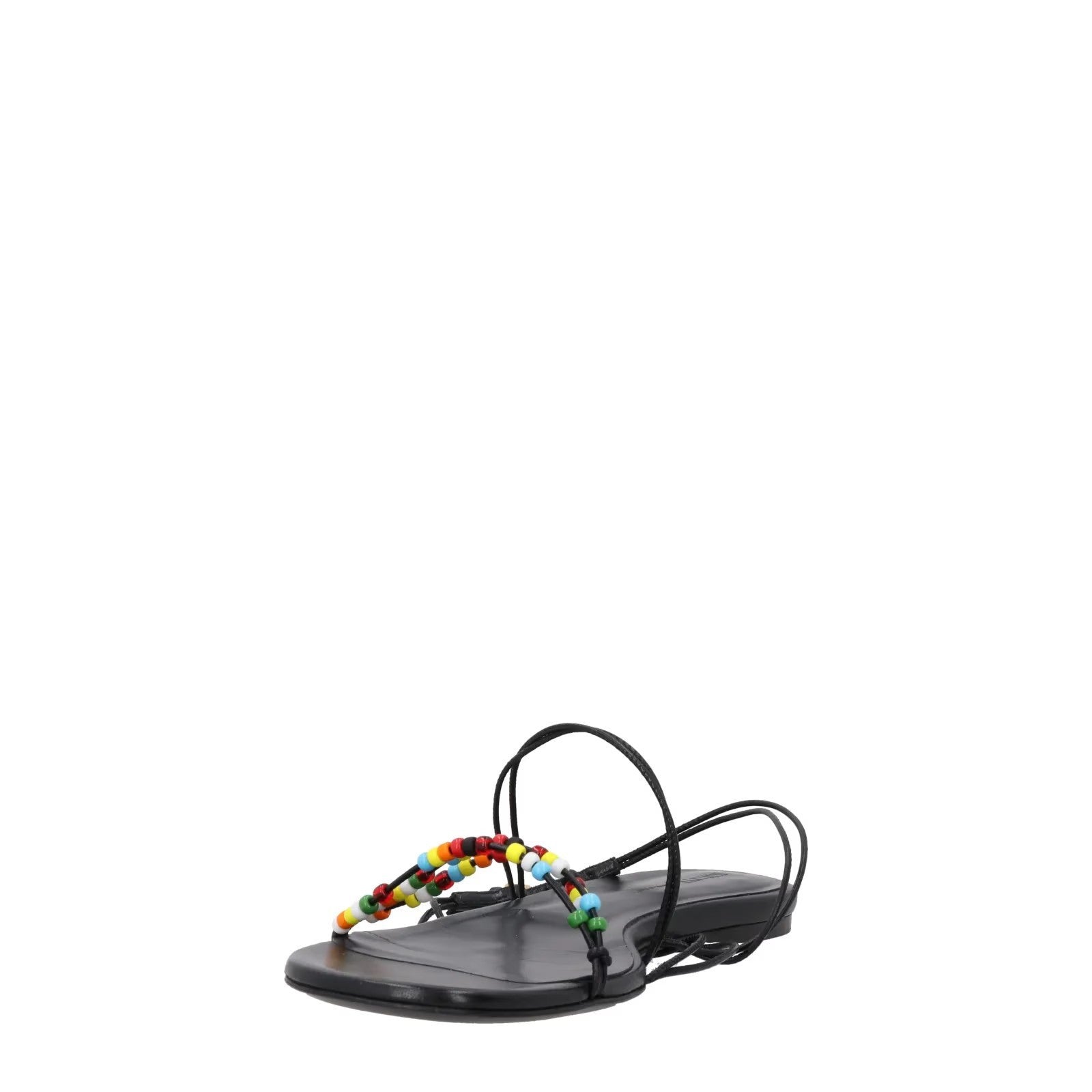 KHAITE Womens Loop Flat Sandals Black Leather Strappy Thong Buckled UK 7 RRP 595 — View 3