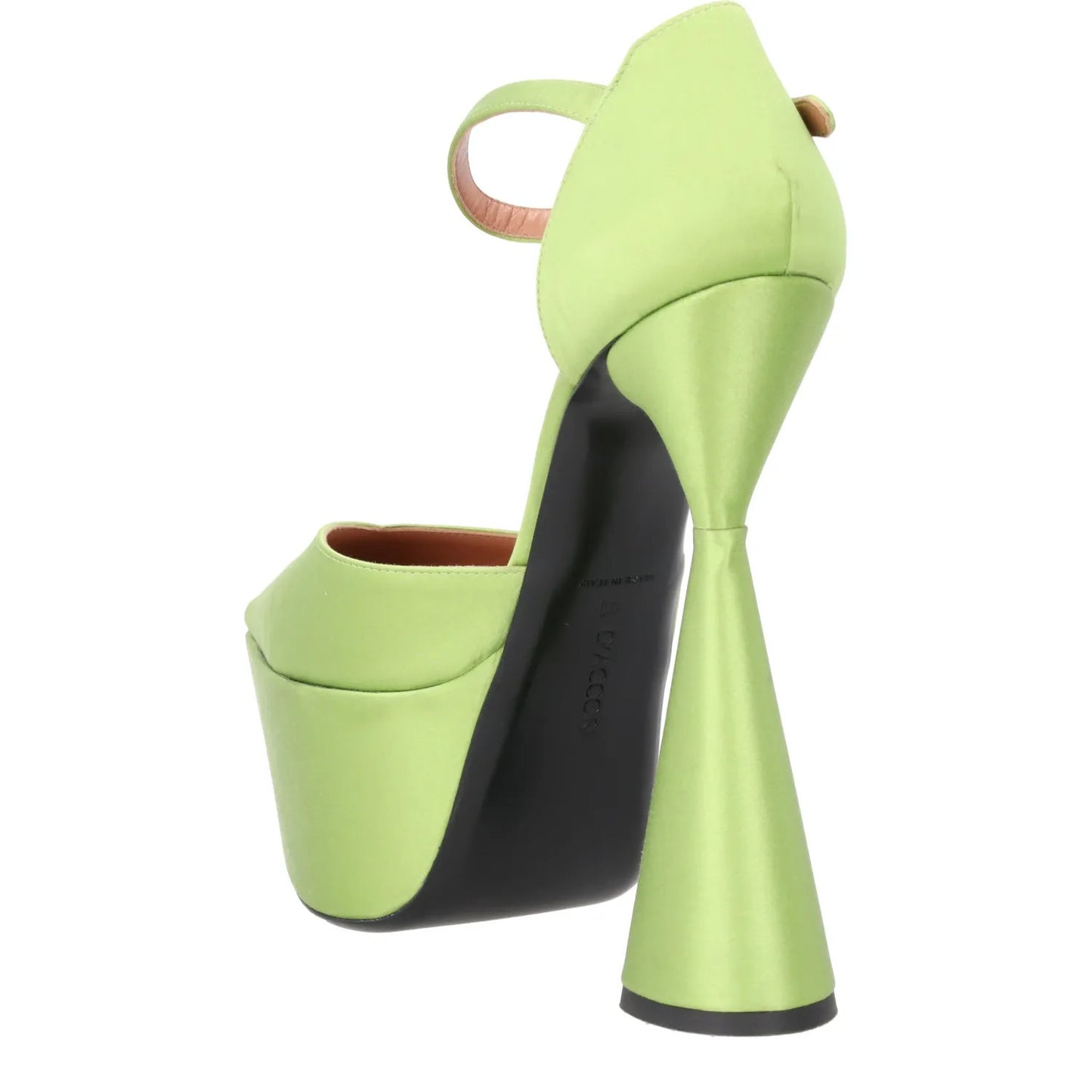 DACCORI Women Platform Heel Satin Leather Sandals Green Open Toe Size 41 RRP 950 — View 5
