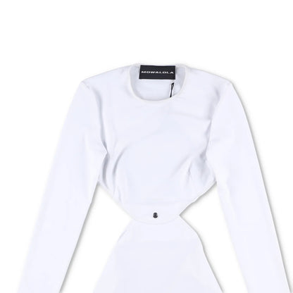 MOWALOLA Womens Power Jersey Two Pieces Mini Dress White Long Sleeve S RRP 510 — View 2