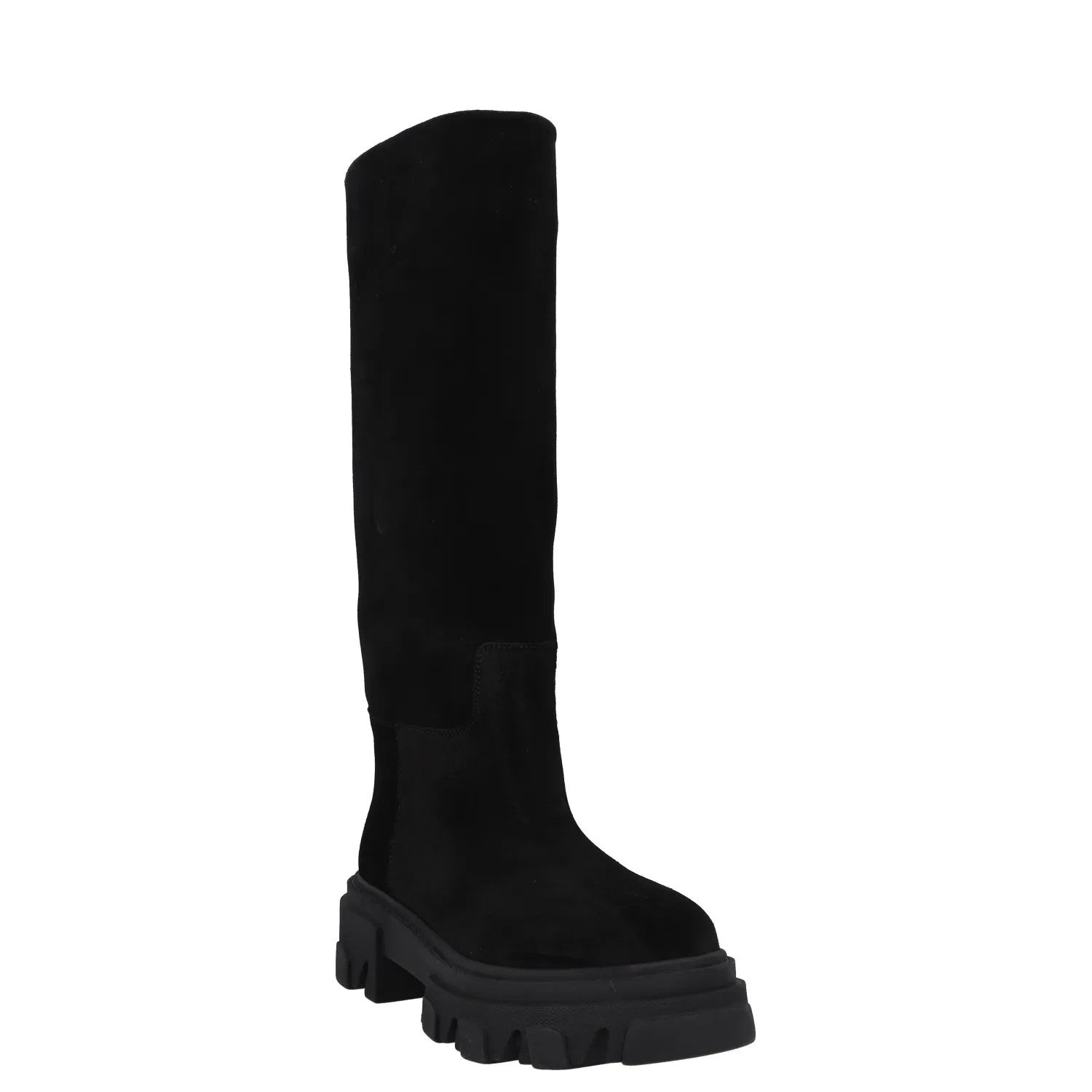 GIABORGHINI Womens Boot Black Leather Knee High Chunky Sole UK 2 RRP 375 — View 2
