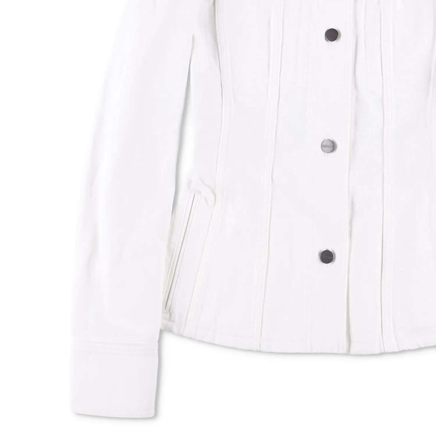 SALVATORE FERRAGAMO Womens Denim Jacket Long Sleeve Buttoned White 36 RRP 1250 — View 3