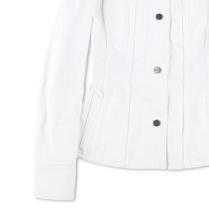 SALVATORE FERRAGAMO Womens Denim Jacket Long Sleeve Buttoned White 36 RRP 1250 — View 3