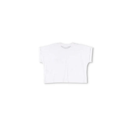 BALMAIN Womens Cropped T-Shirt Cotton Short Sleeve White Logo Size M RRP 350 — View 5