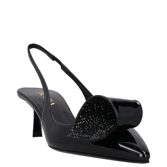 PRADA Womens Modellerie Torchon 55 Mid Heel Point Toe Pumps Black UK5.5 RRP 1320 — View 2