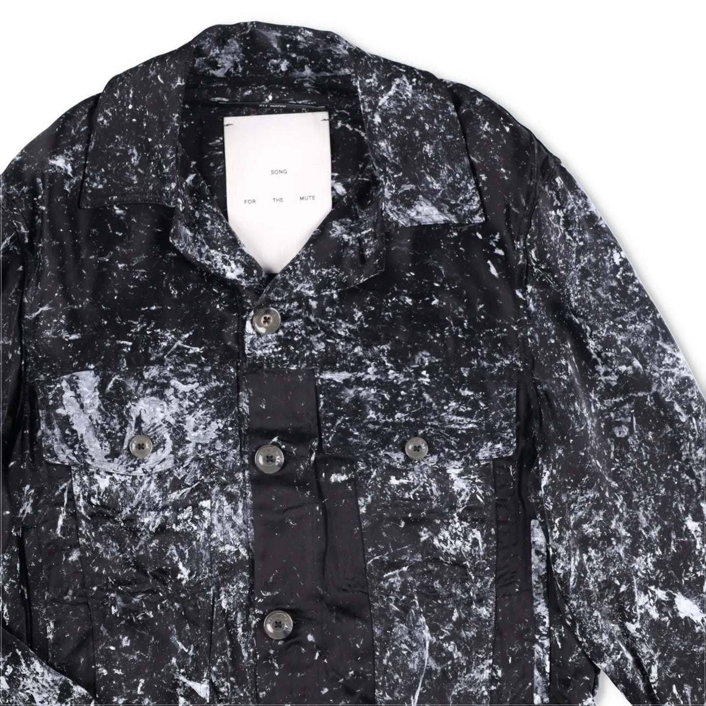 SONG FOR THE MUTE Mens Jacket Black Viscose Collared Buttoned Size 44 RRP 1045 — View 6