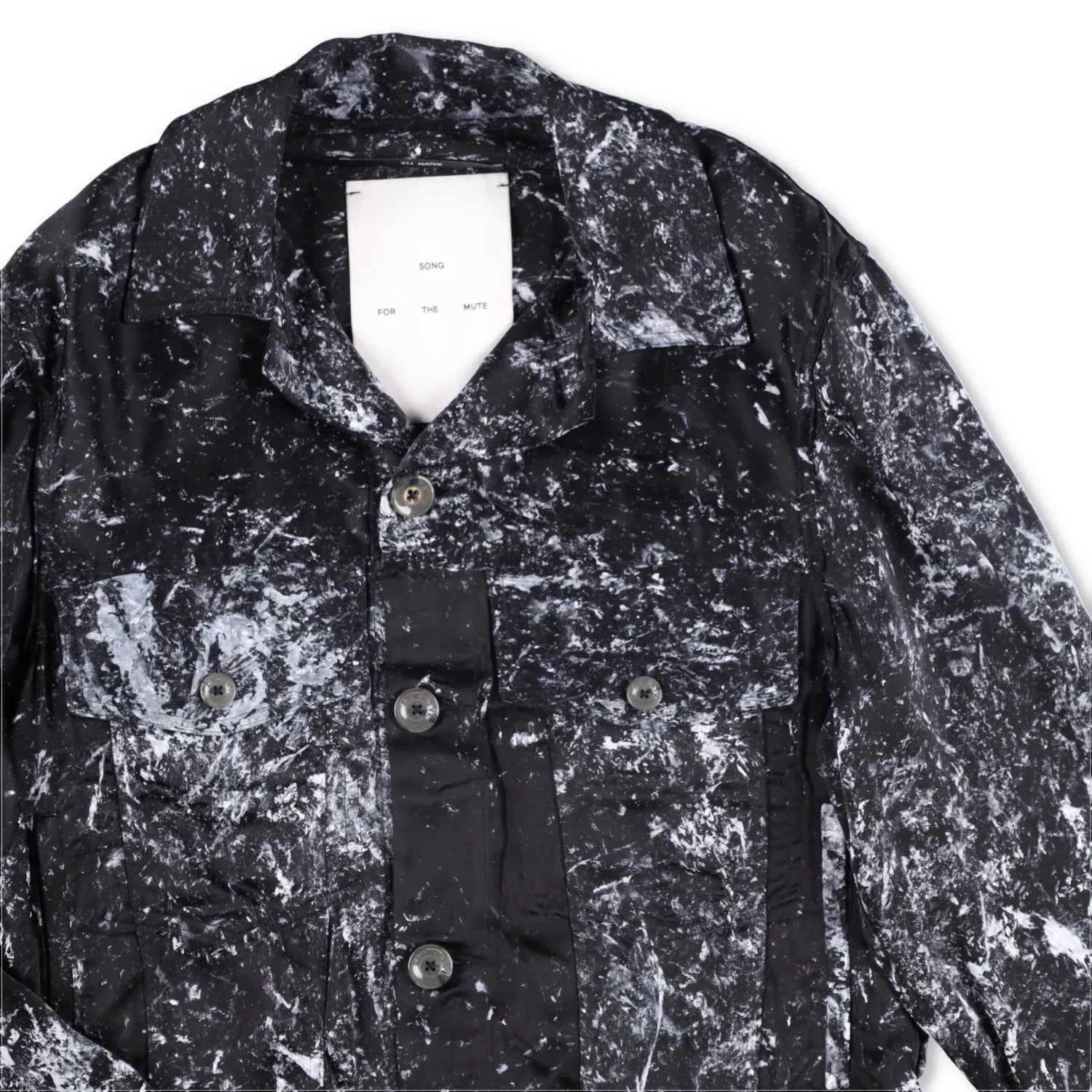 SONG FOR THE MUTE Mens Jacket Black Viscose Collared Buttoned Size 44 RRP 1045 — View 6