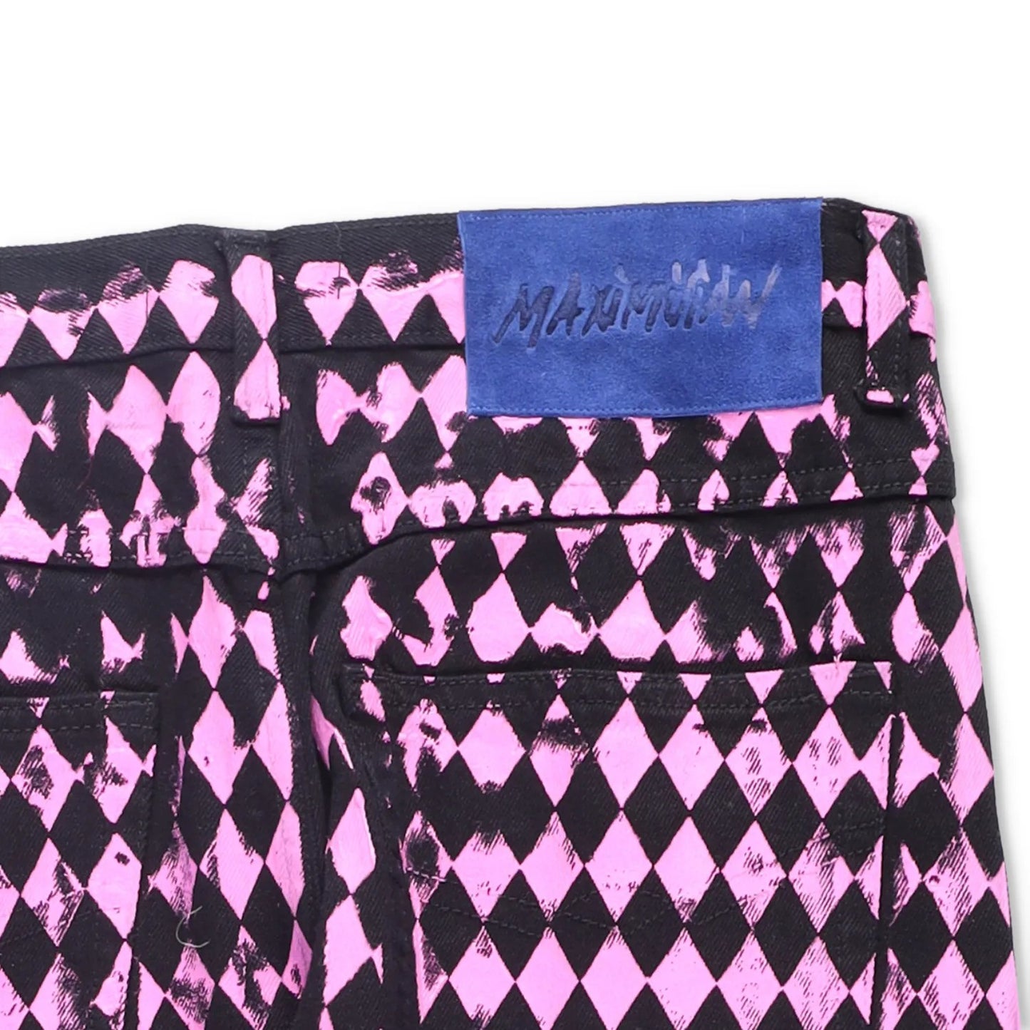MAXIMILIAN Mens Trousers Diamond Pattern Pink Black Buttoned Size M RRP 300 — View 12