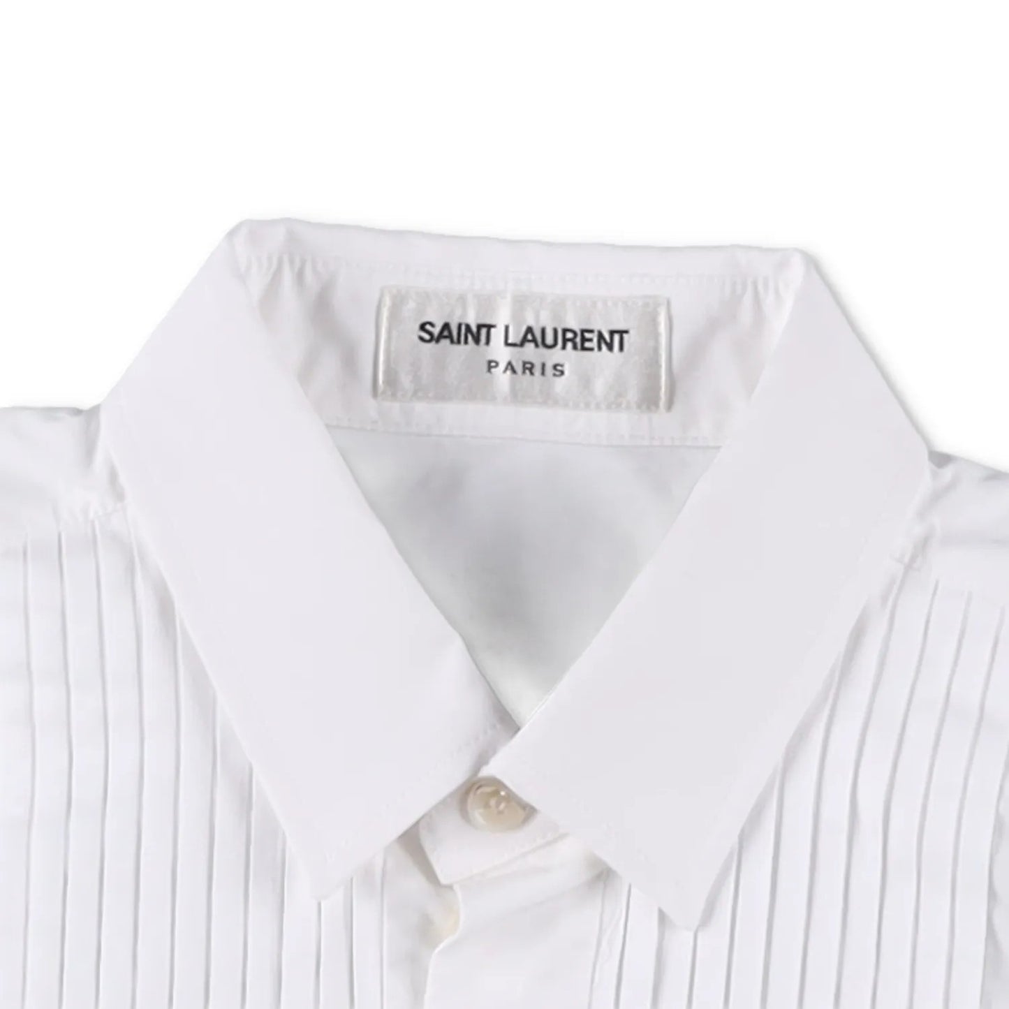 SAINT LAURENT Womens Top Shirt Long Sleeve Collared Button Up White 34 RRP 645 — View 8
