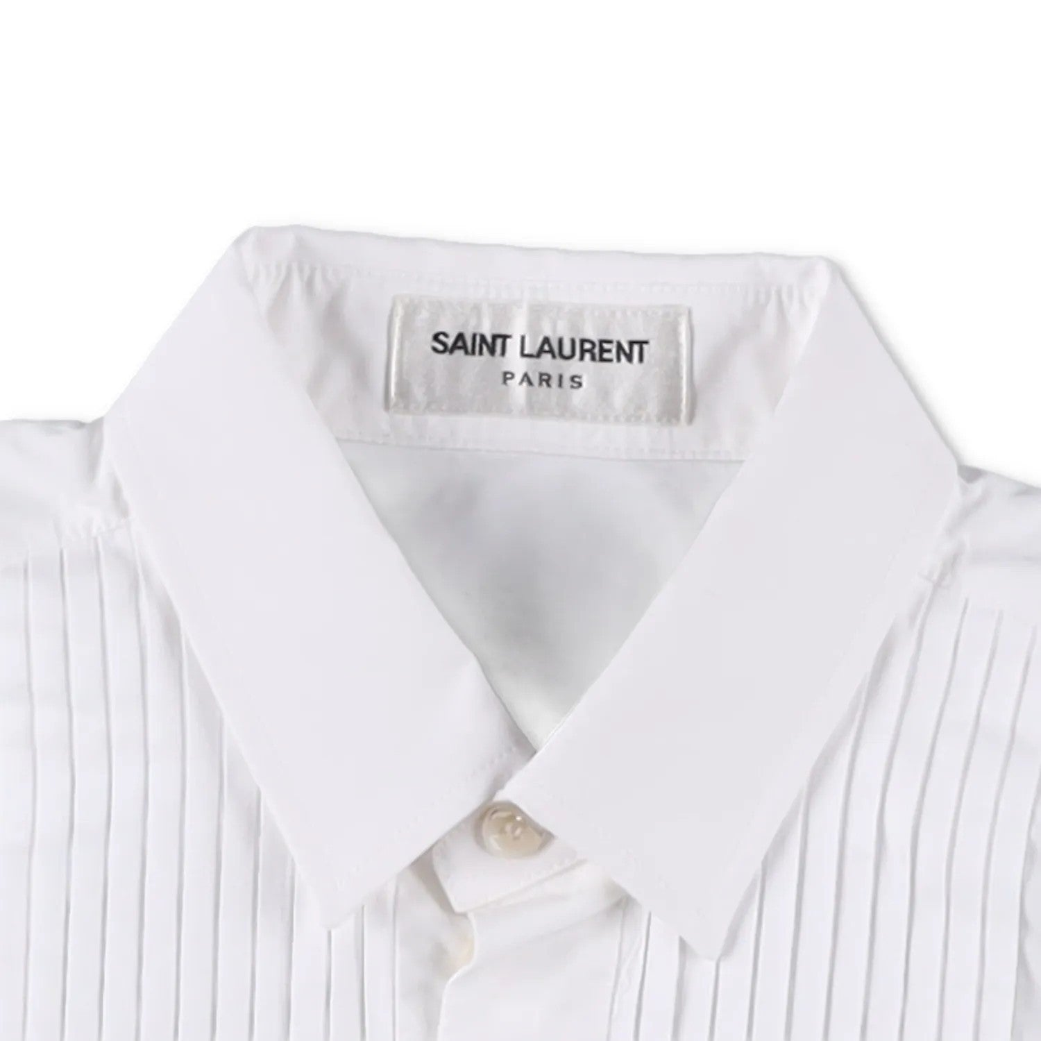 SAINT LAURENT Womens Top Shirt Long Sleeve Collared Button Up White 34 RRP 645 — View 8