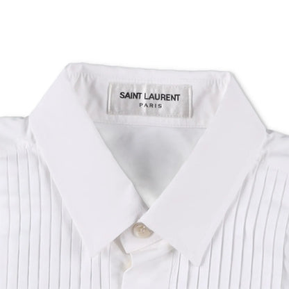 SAINT LAURENT Womens Top Shirt Long Sleeve Collared Button Up White 34 RRP 645 — View 8
