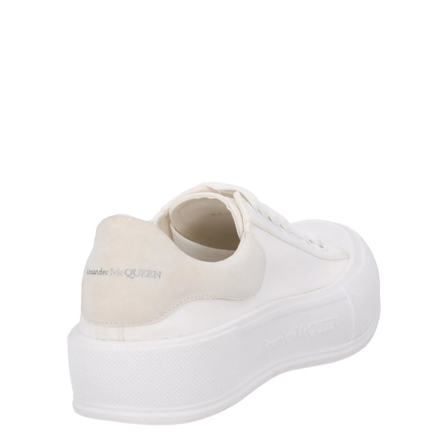 ALEXANDER MCQUEEN Womens Deck Contrast Sneakers Fabric Low White EU 40 RRP 370 — View 6