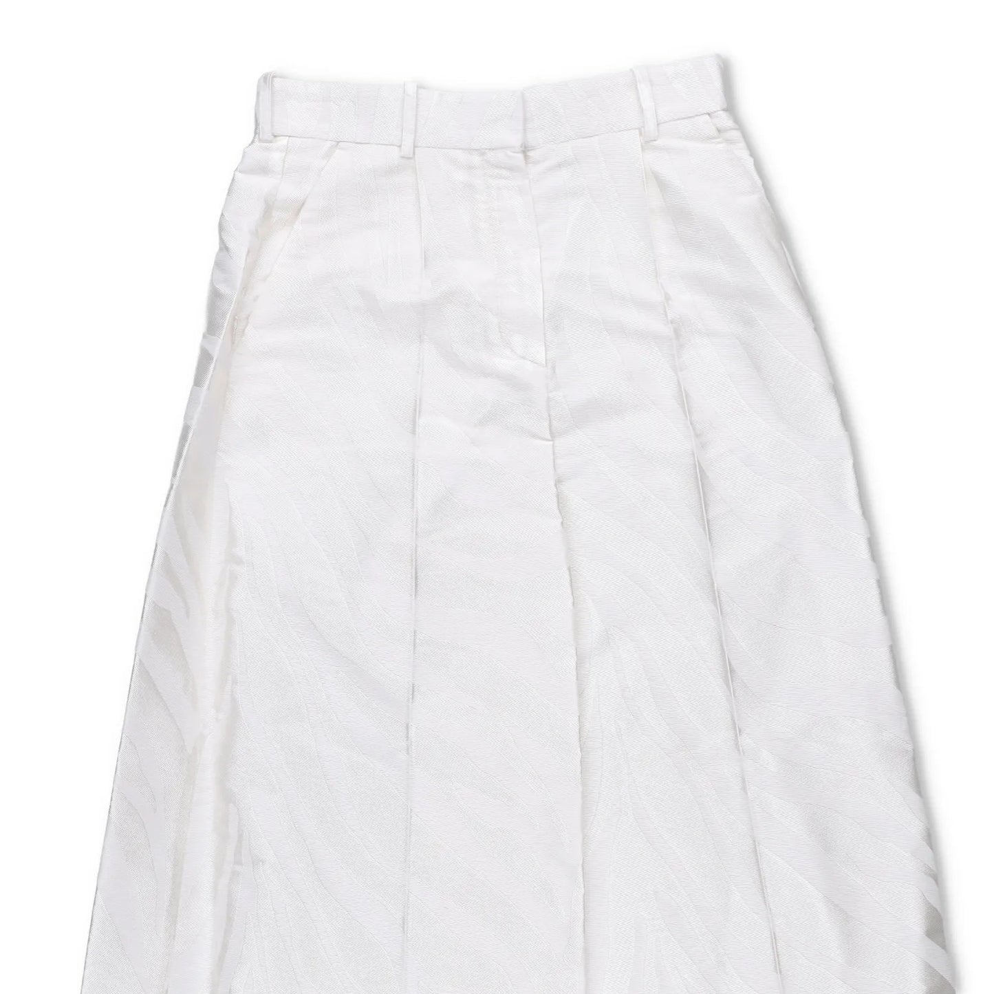 NINA RICCI Zebra-Jacquard Palazzo Pants White Wide Leg Trousers Size 38 RRP 675 — View 2