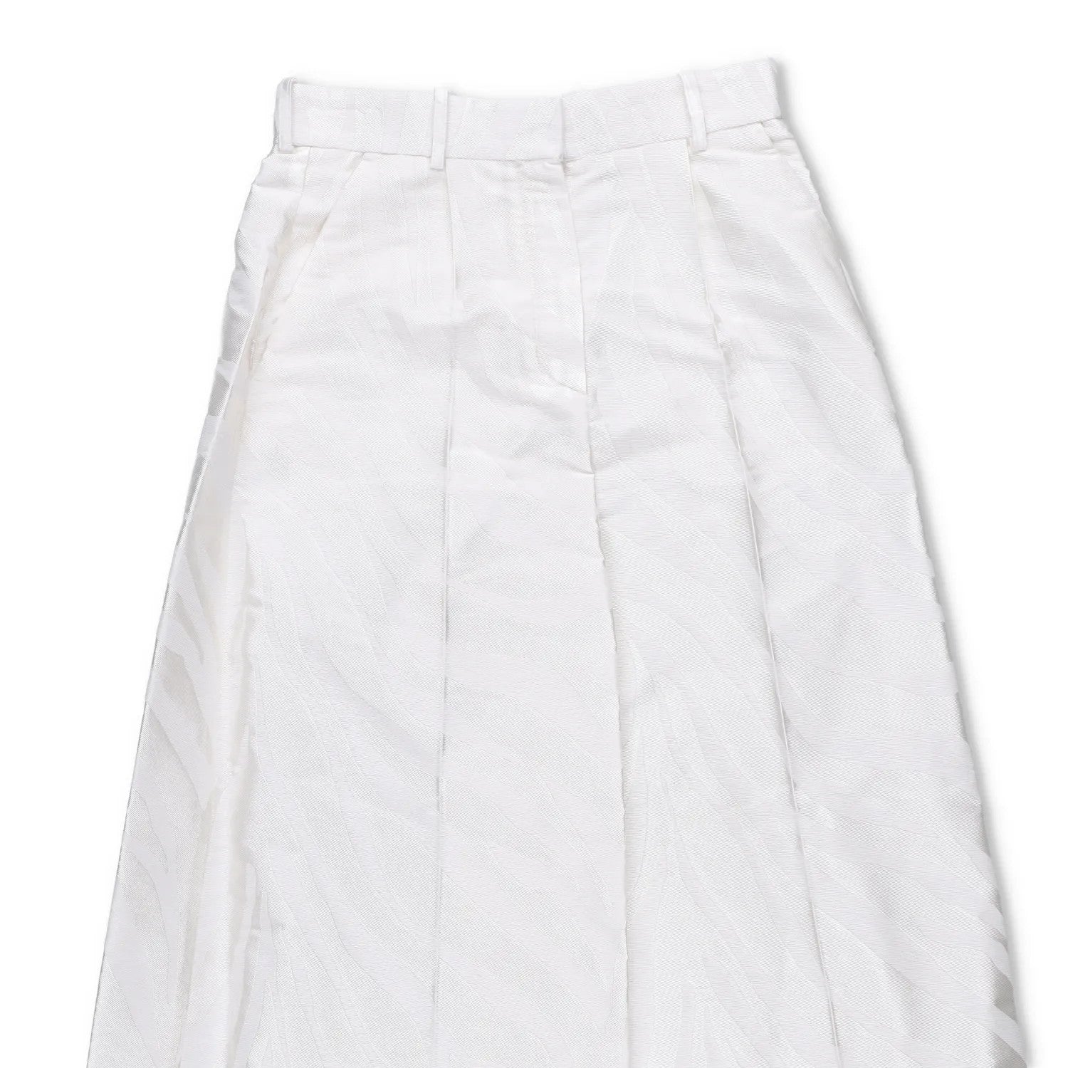 NINA RICCI Zebra-Jacquard Palazzo Pants White Wide Leg Trousers Size 38 RRP 675 — View 2