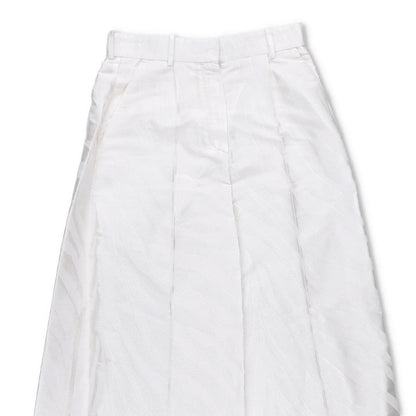 NINA RICCI Zebra-Jacquard Palazzo Pants White Wide Leg Trousers Size 38 RRP 675 — View 2