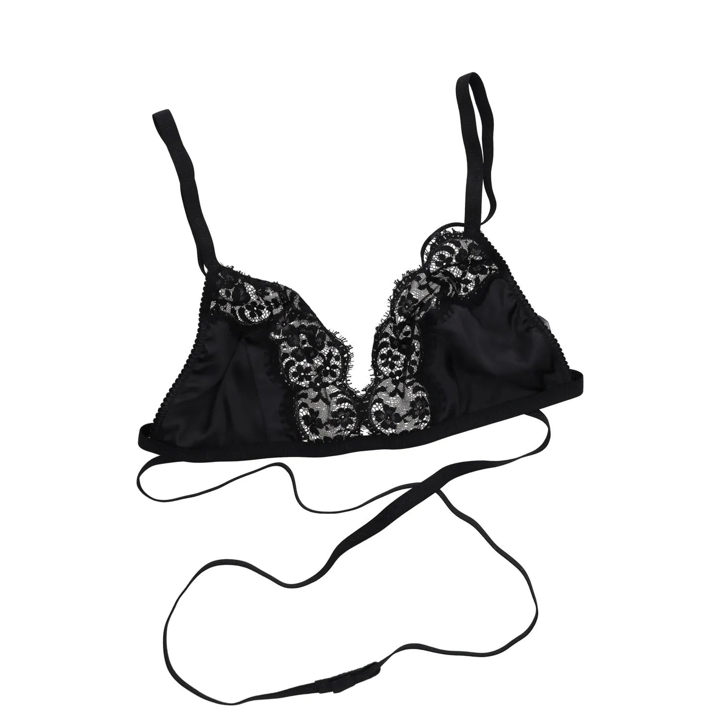 DOLCE & GABBANA Womens Silk Rggsno Bra Soft Cup Black Lace Size L RRP 233 — View 4