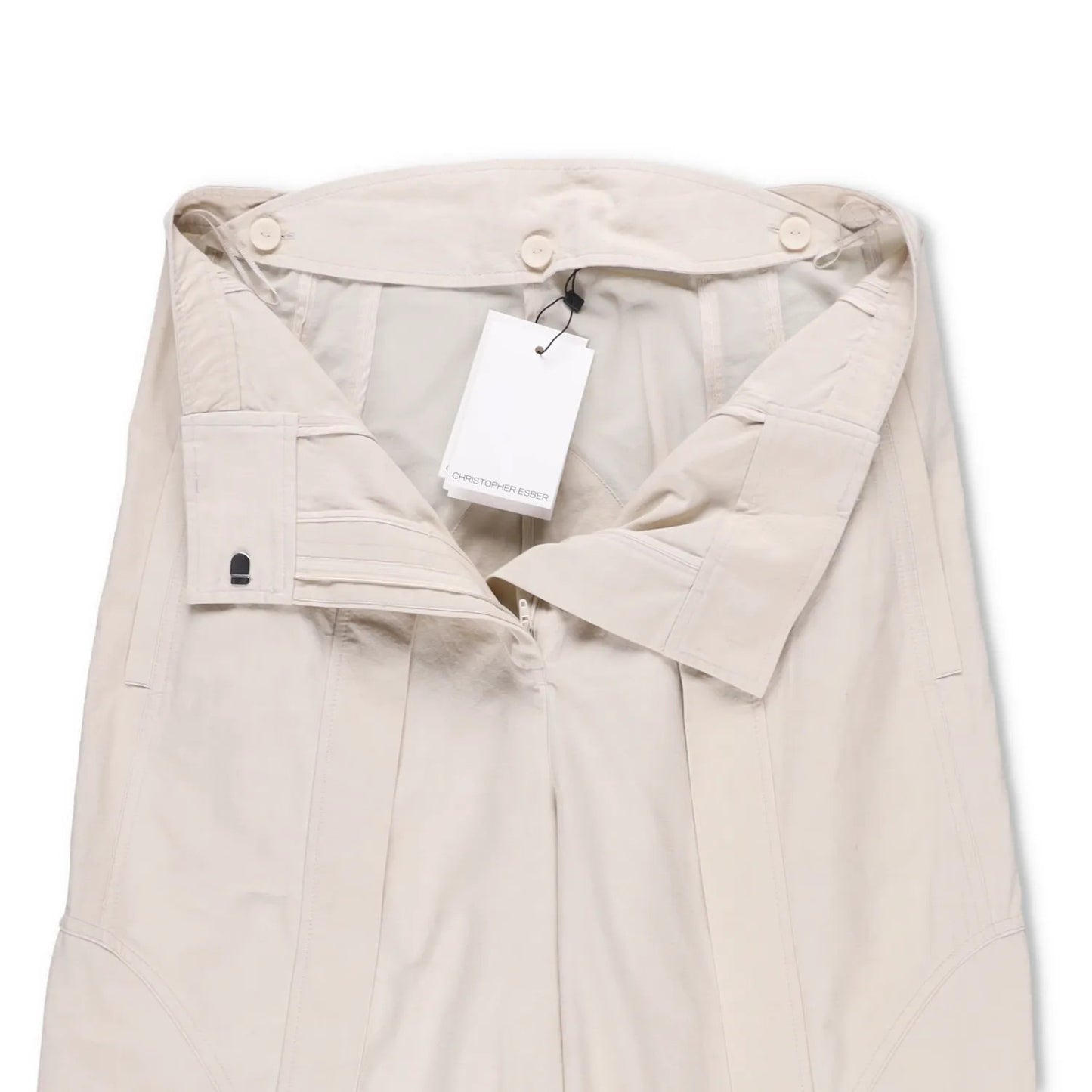 CHRISTOPHER ESBER Womens Cocosolo Trousers Putty Slim Leg Beige Size 10 RRP 540 — View 6