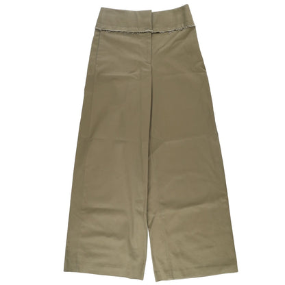 ALEXANDER MCQUEEN Womens Wide Leg Trousers Military Green Size 40 RRP 823.7
