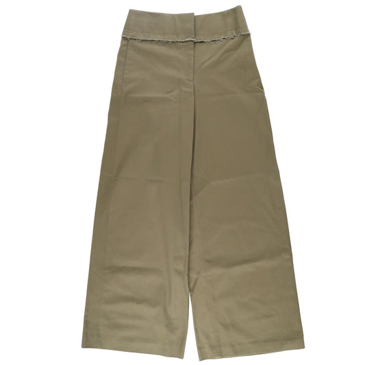 ALEXANDER MCQUEEN Womens Wide Leg Trousers Military Green Size 40 RRP 823.7