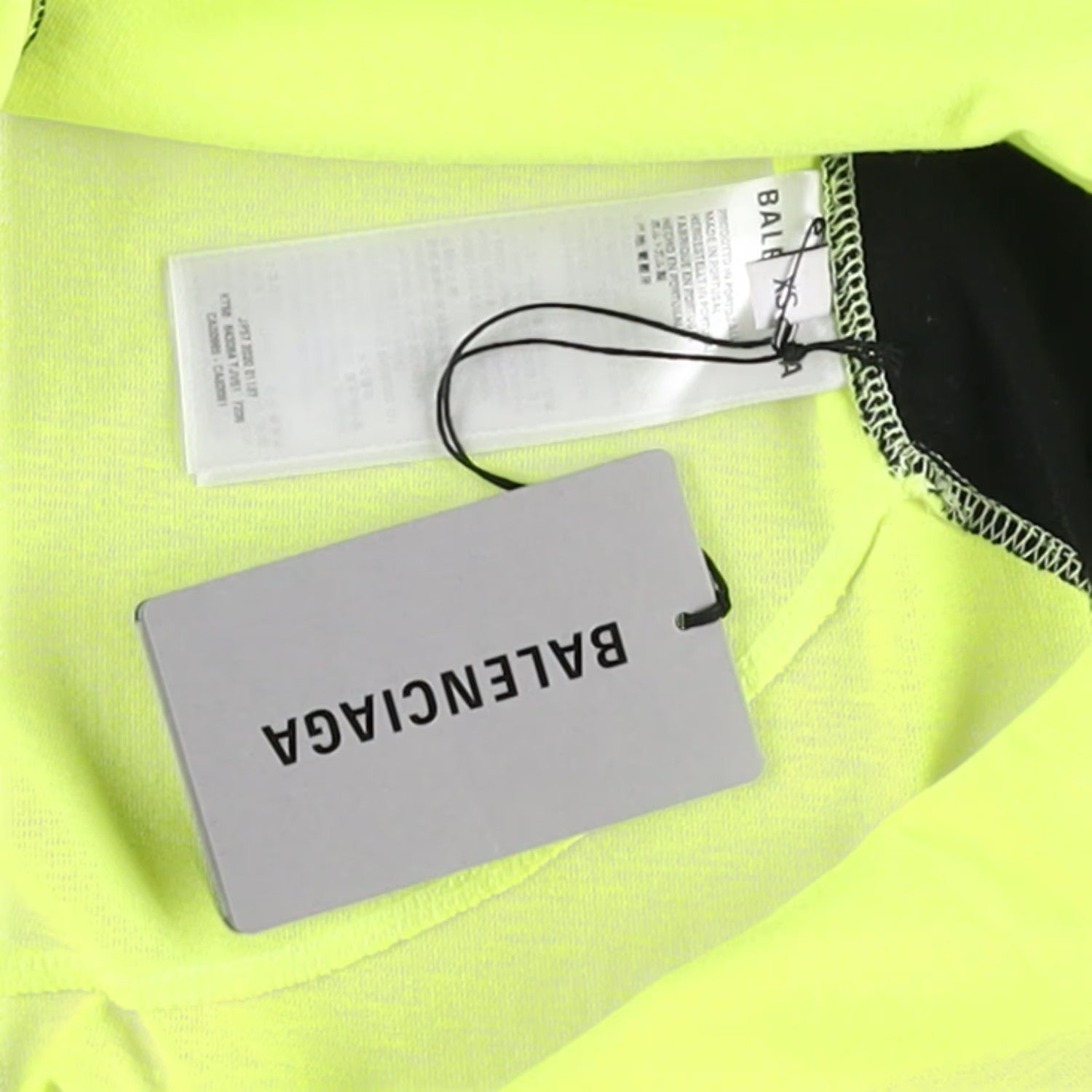 BALENCIAGA Mens Football Shirt Yellow Cotton T-Shirt Logo Crew Neck XS RRP950 — View 5