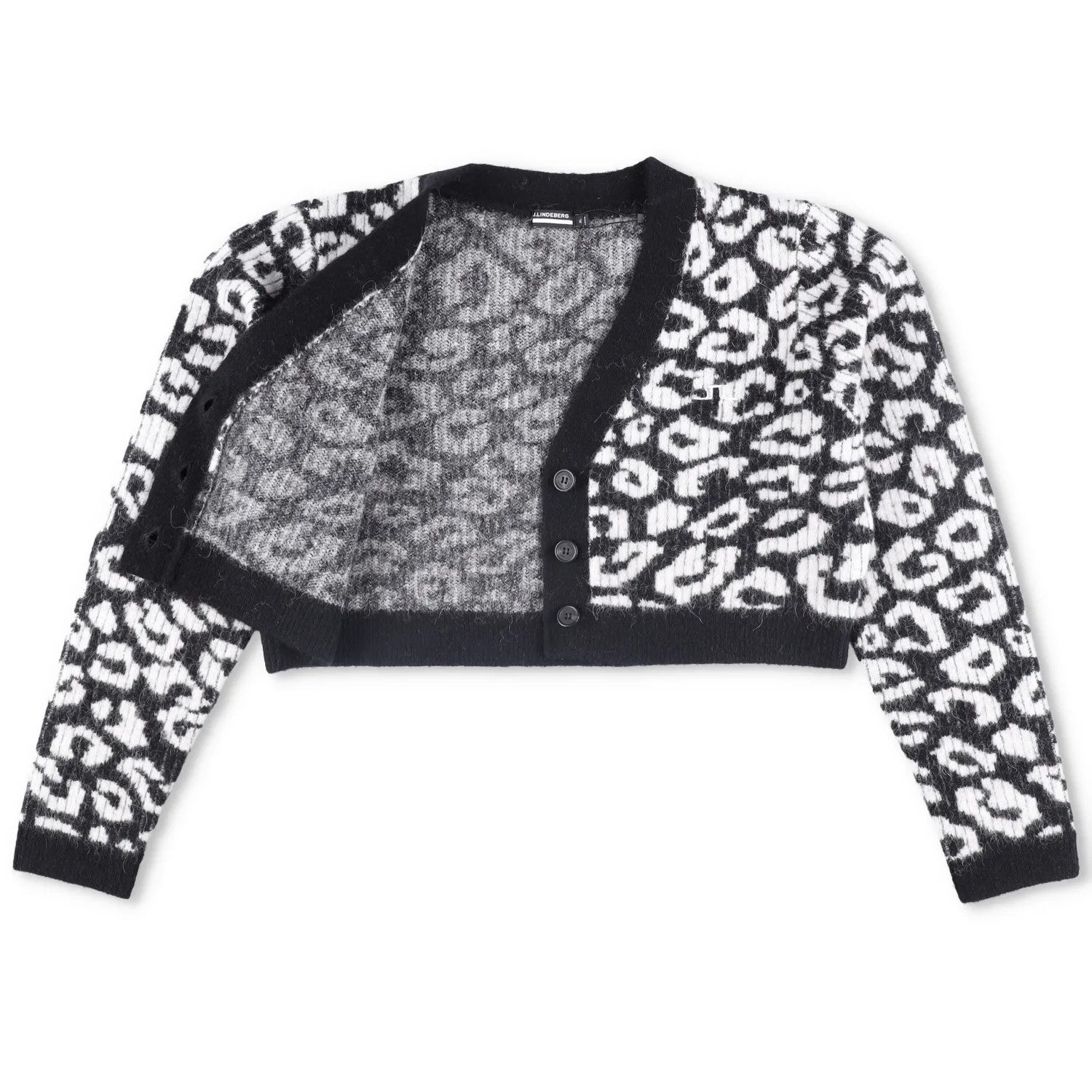 J.LINDEBERG Womens Mallory Cropped Cardigan Black White Long Sleeve XL RRP 190 — View 5