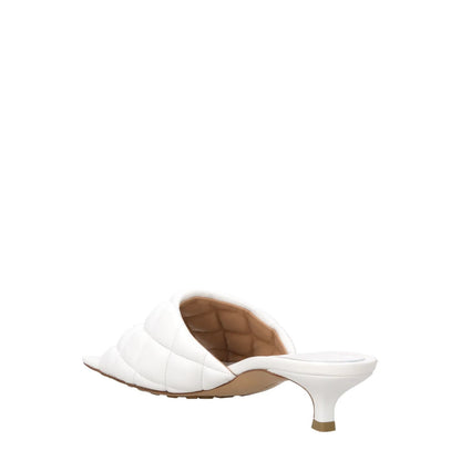 BOTTEGA VENETA Womens Mule Mid Heel Leather Quilted Square Toe White EU34 RRP810 — View 5