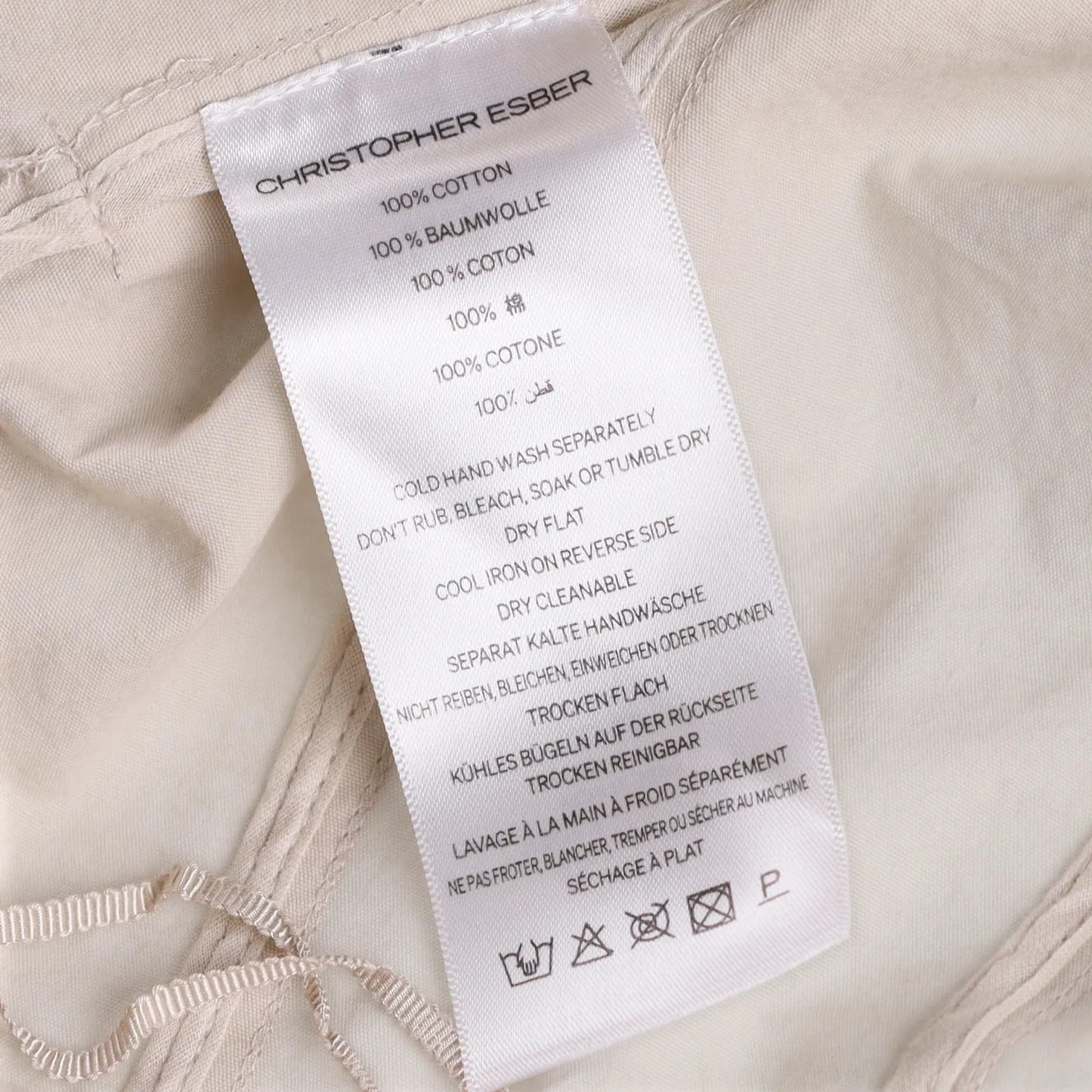 CHRISTOPHER ESBER Women Cocosolo Trousers Putty Slim Leg Beige Pleated 12 RRP540 — View 8