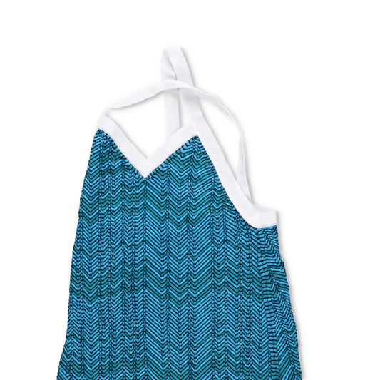WALES BONNER Womens Palm Knit Midi Dress Blue Tie Chevron Sleeveless M RRP 585 — View 2