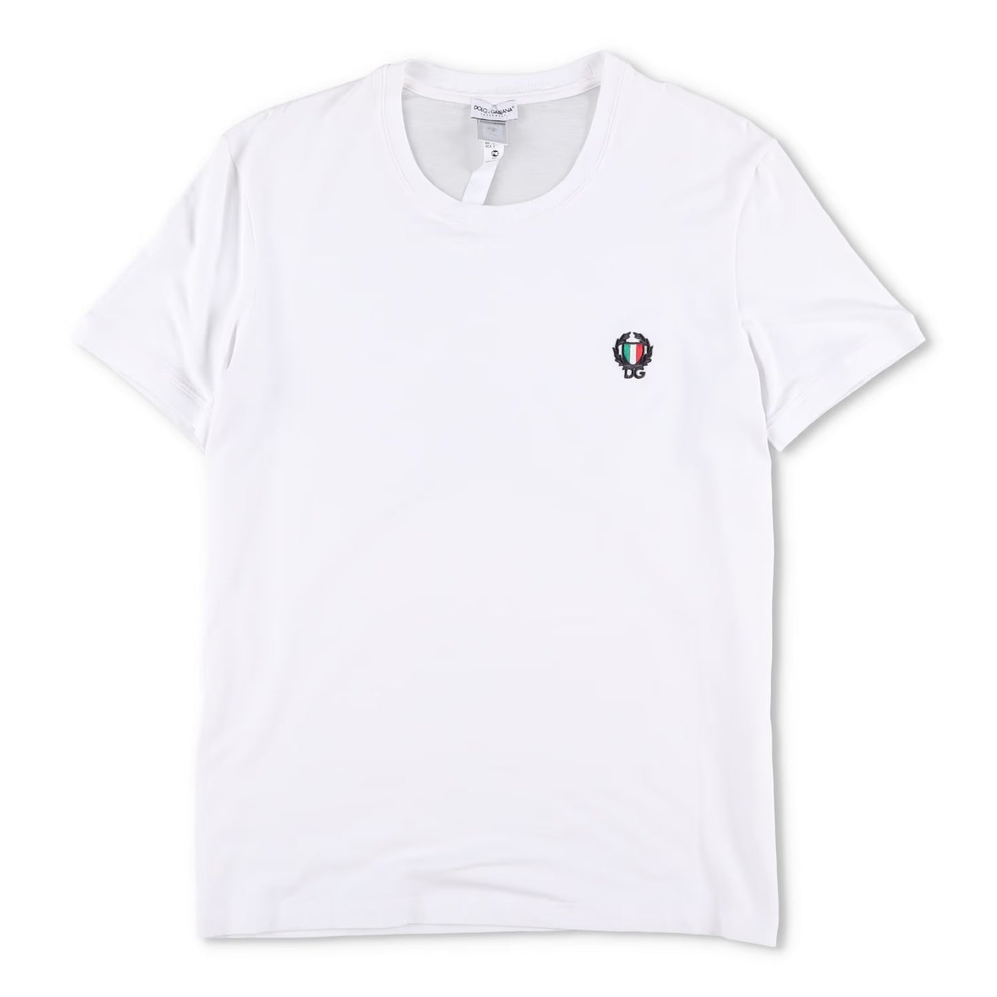 DOLCE & GABBANA Mens T-Shirt White Crew Neck Short Sleeve Logo Size S RRP 225