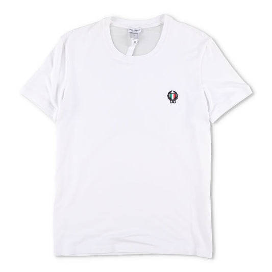 DOLCE & GABBANA Mens T-Shirt White Crew Neck Short Sleeve Logo Size S RRP 225