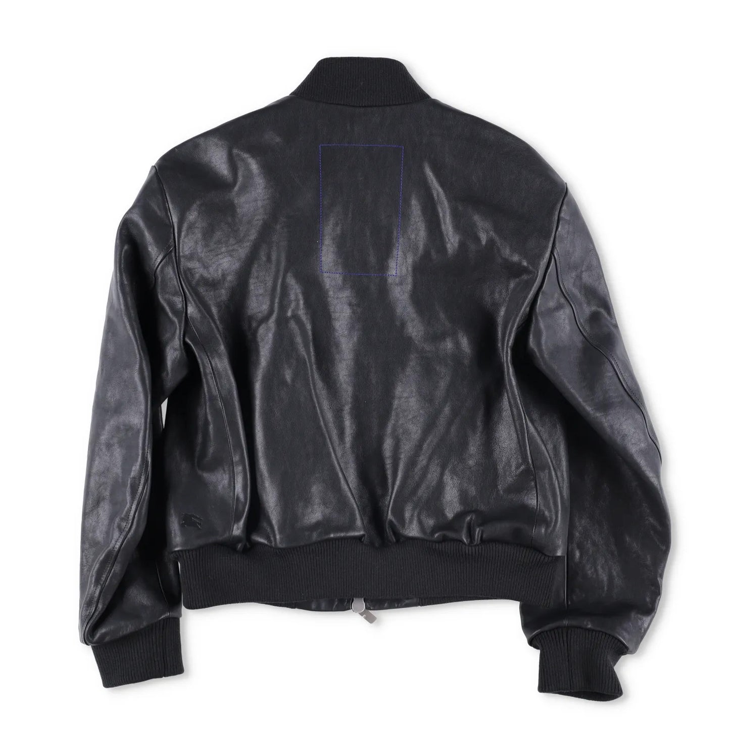 BURBERRY Mens Bomber Jacket Zipped Leather Black Band Collar Size 46 RRP 3490 — View 6