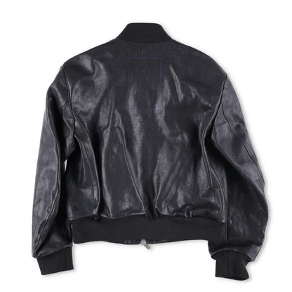 BURBERRY Mens Bomber Jacket Zipped Leather Black Band Collar Size 46 RRP 3490 — View 6
