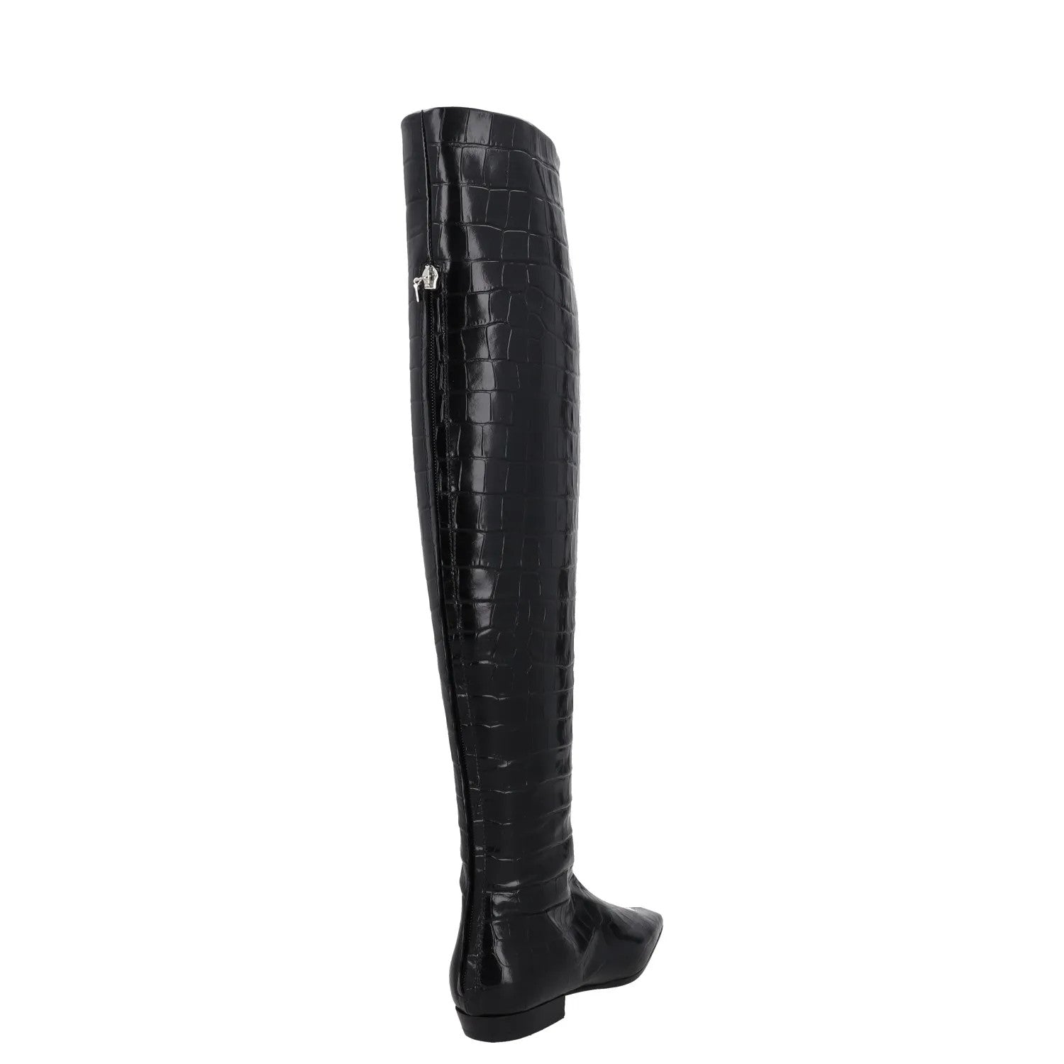 TOTEME Womens Knee High Boots Black Leather Slip On Pointed Croc UK 3 RRP 770 — View 6