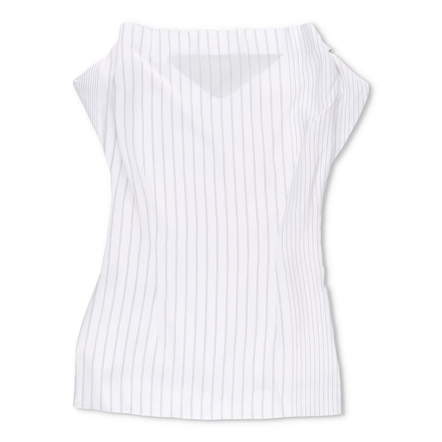 JIL SANDER Womens Dress Silk Blend Mini White Striped Sleeveless Size 38 RRP 350