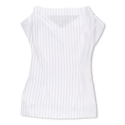 JIL SANDER Womens Dress Silk Blend Mini White Striped Sleeveless Size 38 RRP 350