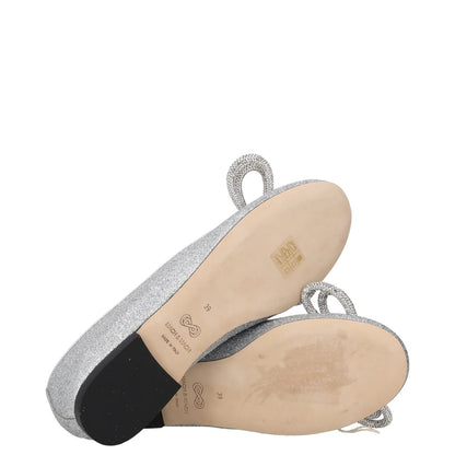 MACH & MACH Women Flats Silver Synthetic Bow Detail Slip On Round Toe UK6 RRP500 — View 8